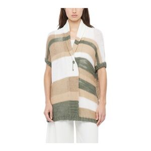 Sarah Pacini | Longline Patchwork Cardigan